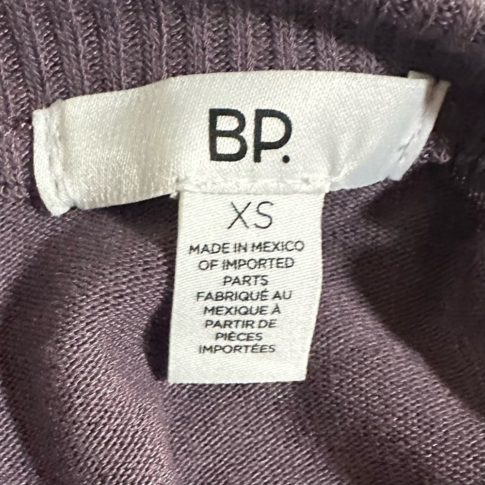 BP Long Sleeve Cozy Brushed Purple V-Neck Top - XS  NWOT - Picture 6 of 7